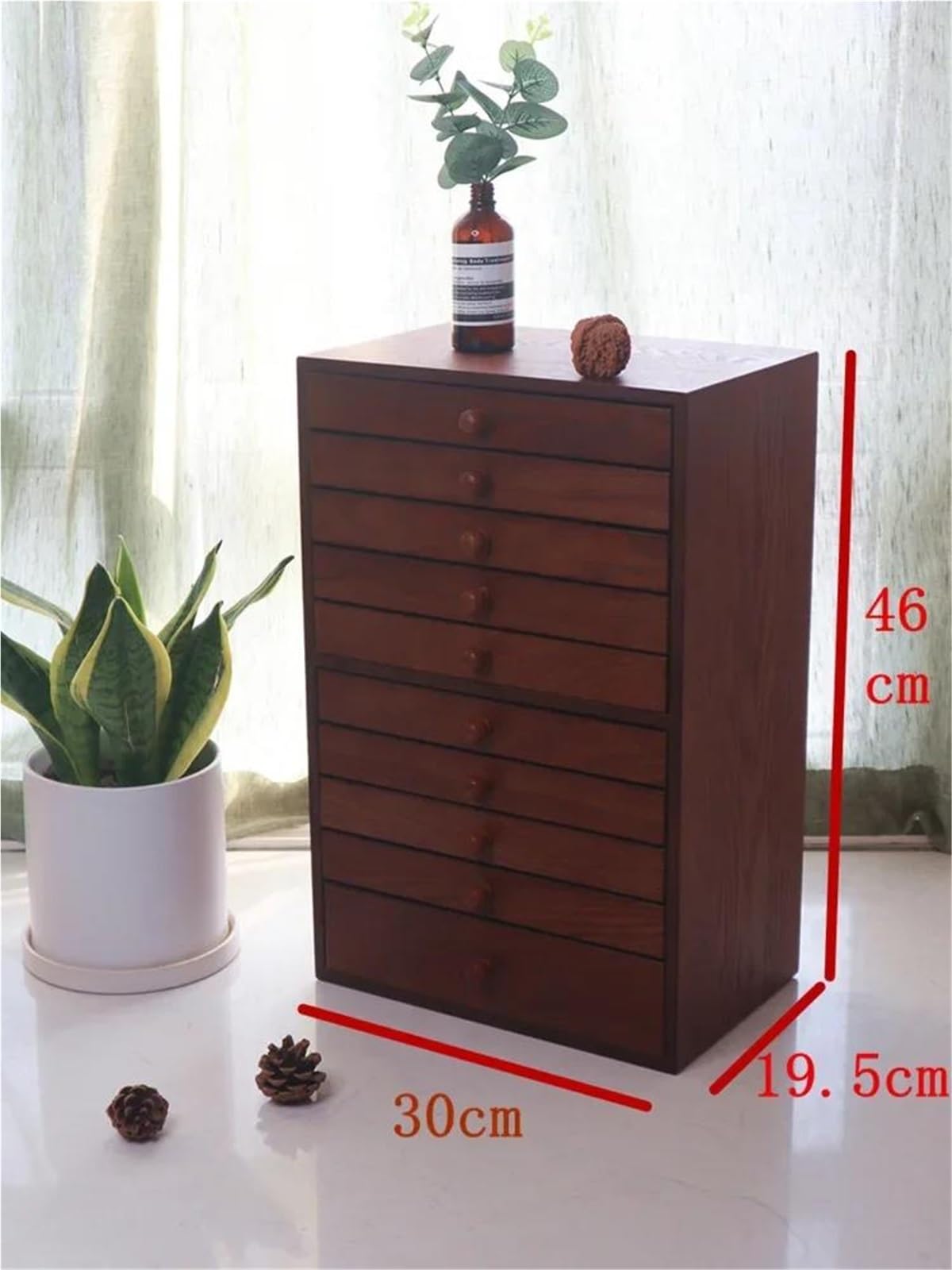 Naszyjnik Organizator organizator multi funkcjonalne biżuterię Wysokie dziesięć pięter w stylu retro opakowanie ślubne materiały drewniane biżuterię (30*20*46 cm) pudełko biżuterii biżuteria pudełko