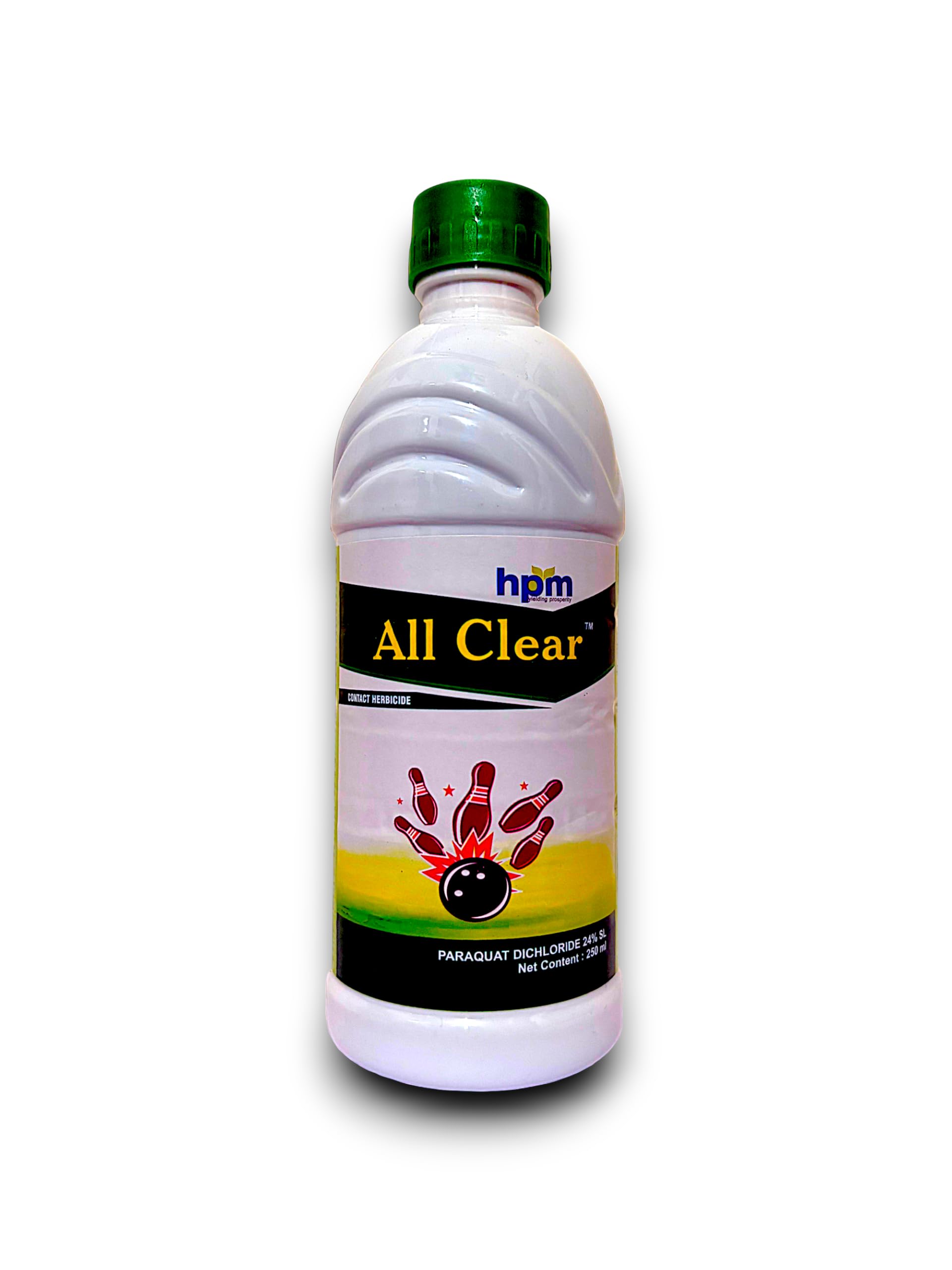 HPM All Clear Herbicide | Paraquat Dichloride 24% SL | Non-Selective Weed Killer for Farmland & Home Garden | Fast Action Contact Weed Control | 1 Litre | 500ml | 250 ml (250 ml)