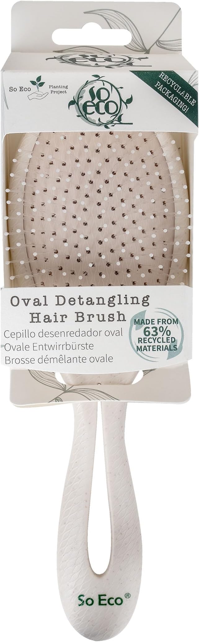 So Eco Biodegradable Detangling Brush - Gentle Bristles for Effortless Detangling, Ideal for Wet & Dry Hair, Vegan & Cruelty-Free