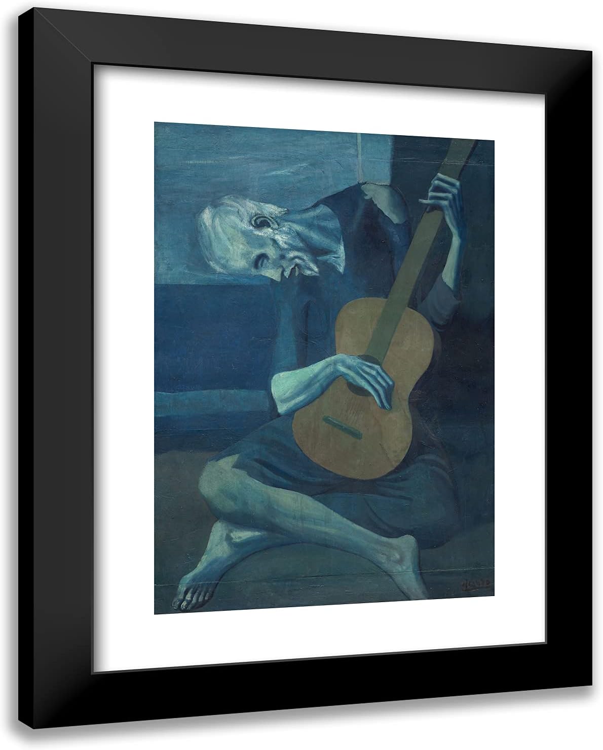 ArtDirect Pablo Picasso 19x24 Black Modern Framed Art Print Titled The Old Guitarist
