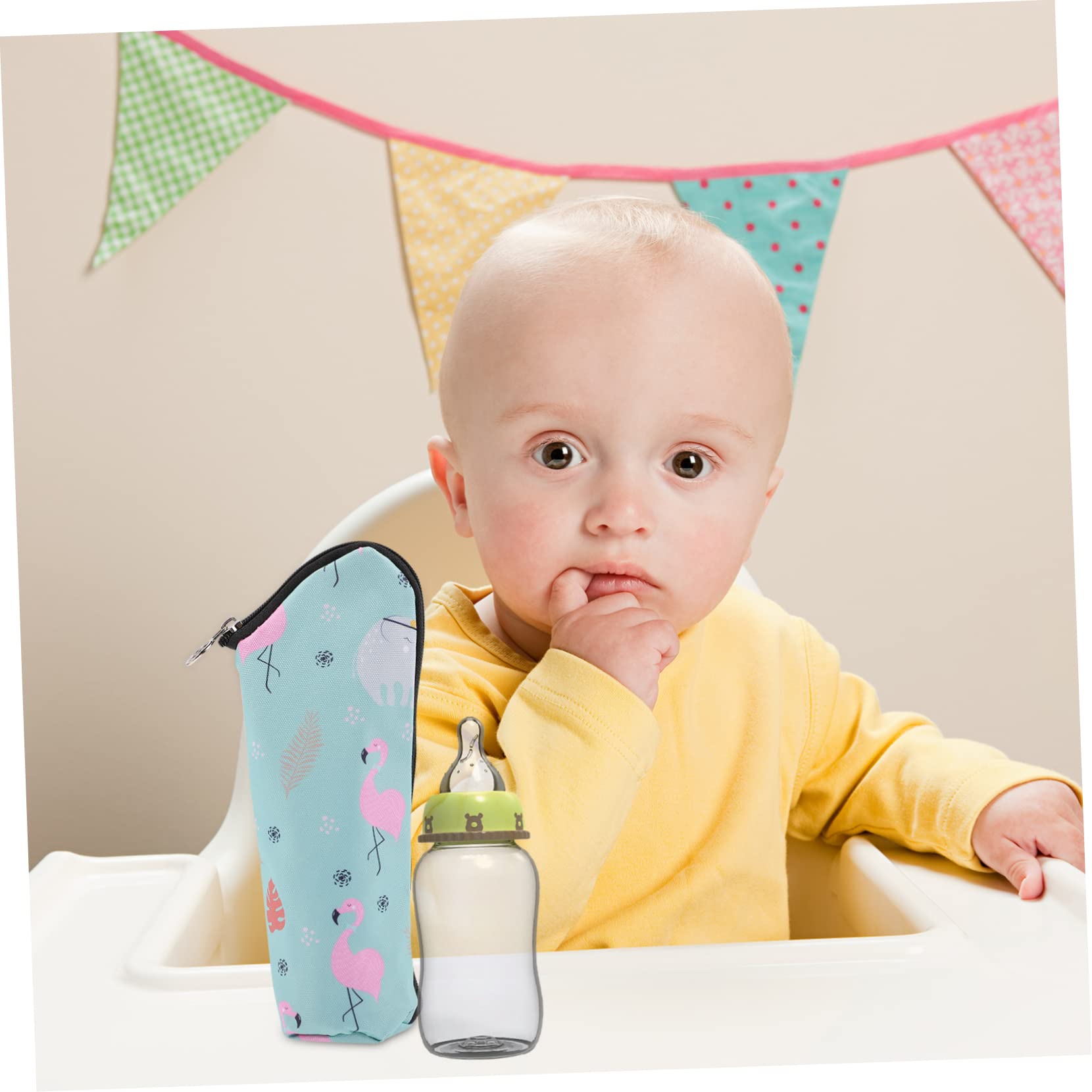 ibasenice 6piezas Bolsa Térmica para Biberones De Niño Niña De Aislamiento Pouch Insulado De Viaje para Mantener La Temperatura De Líquidos Paseos Carrito Flamenco