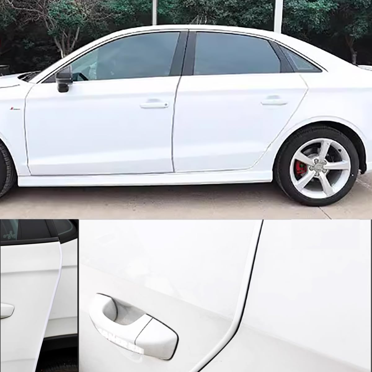 CTRICALVER Deurrandbescherming 8 m, zwart, U-vorm, tochtstopper voor autodeuren, randbescherming, geschikt voor de meeste auto's