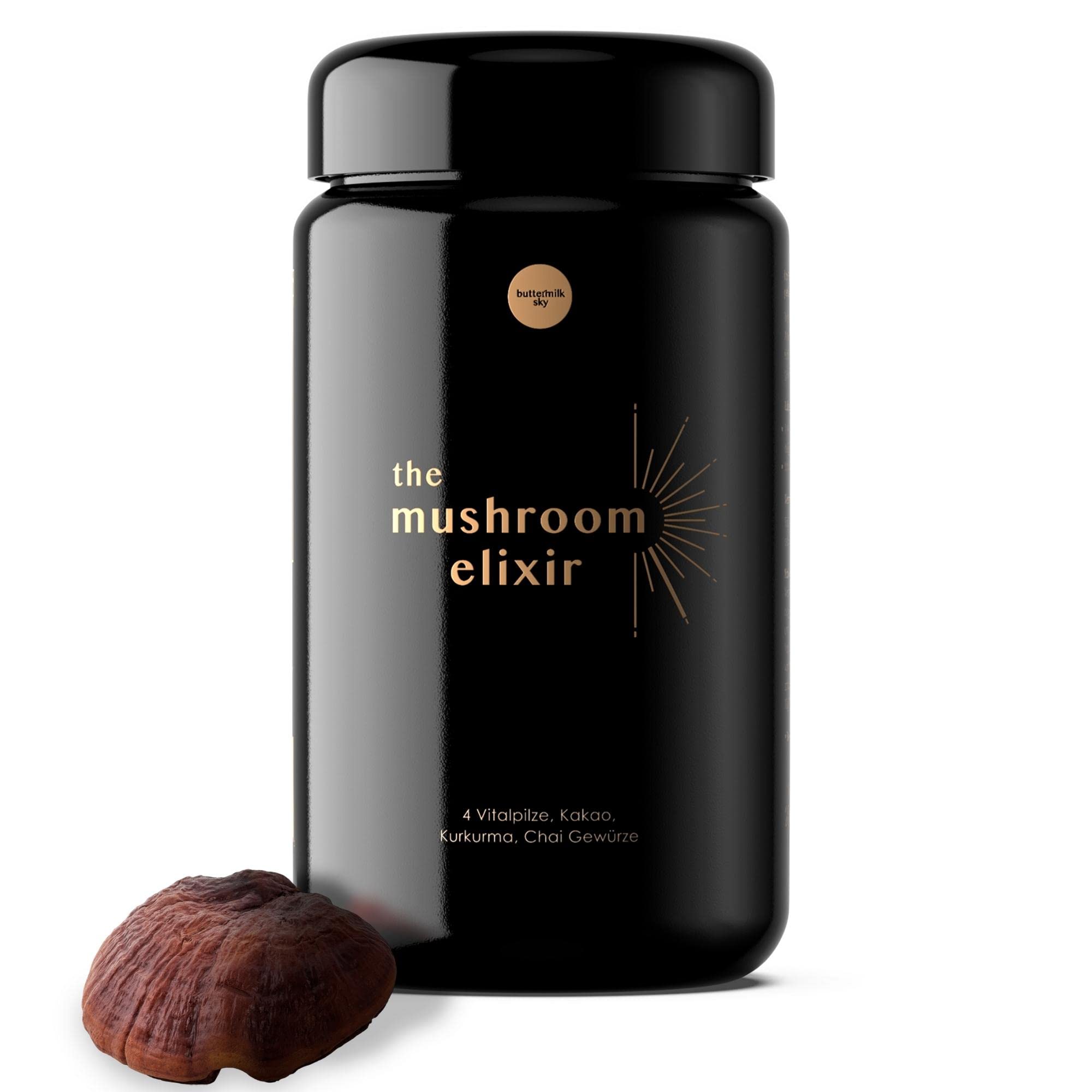 Bio Mushroom Coffee & Chai – Kaffee Alternative für Energie & Immunsystem – Mit Lions Mane (Löwenmähne), Chaga, Reishi & Cordyceps – Pilz Komplex mit Kakao & Kurkuma, 40 Port.