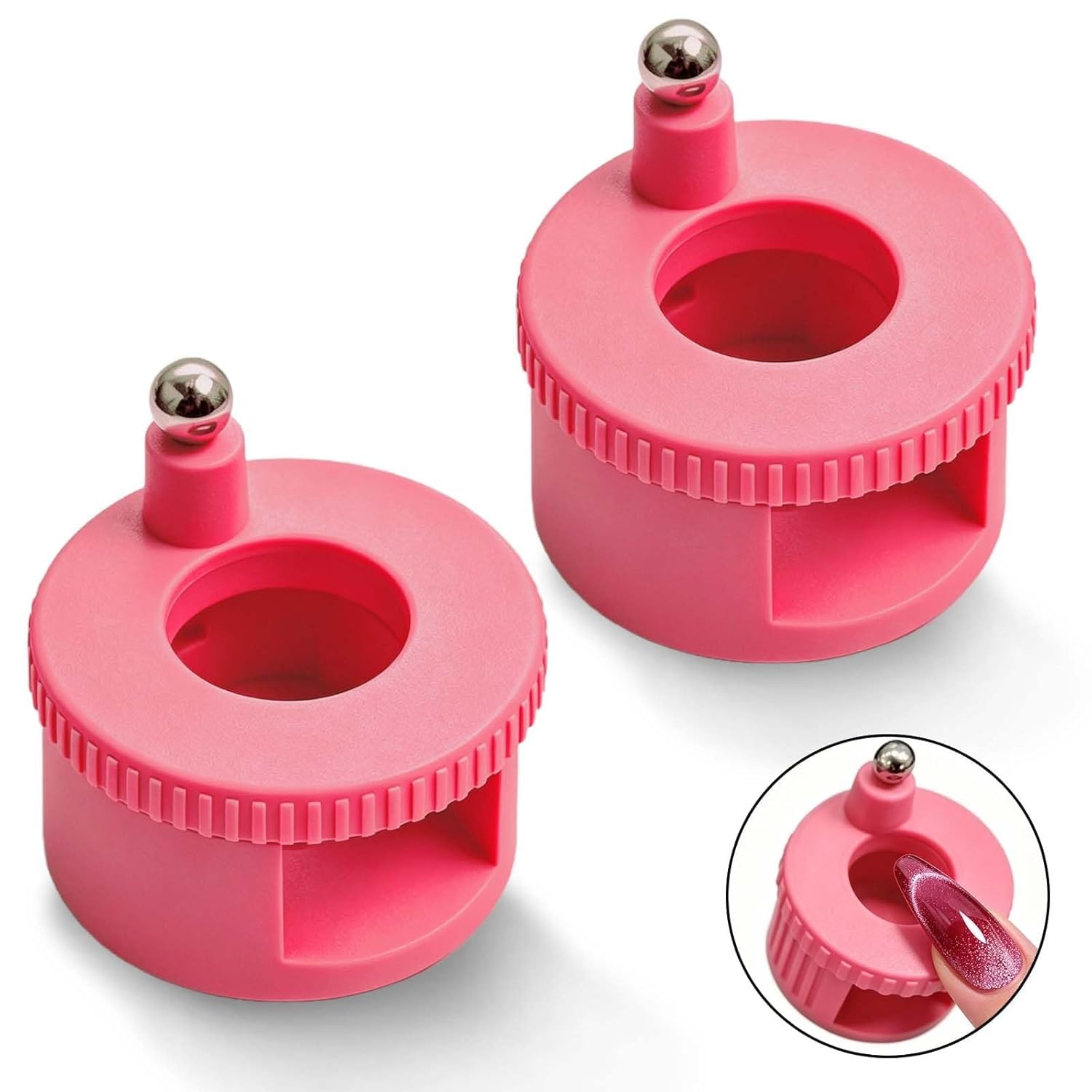 2 Pack Cat Eye Magnet Nail Tool Pink Rotating Nail Magnet for Cat Eye Gel Polish - Strong Magnetic Nail Art Tool for 3D Cat Eye Effect DIY Manicure Salon Use-image-49