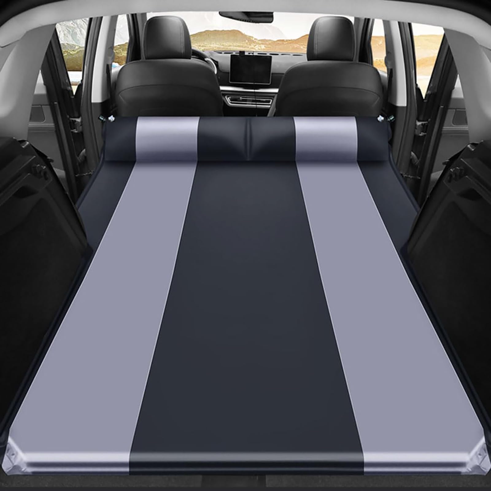 Materasso Gonfiabile Auto, per Volvo XC90 XC70 XC60 XC40 V90 V70 V60 V40 Ultra Comodo Portatile Letto Gonfiabile Auto All'aperto Letto a Pelo per Viaggi/Camping/Casa,Black And Gray