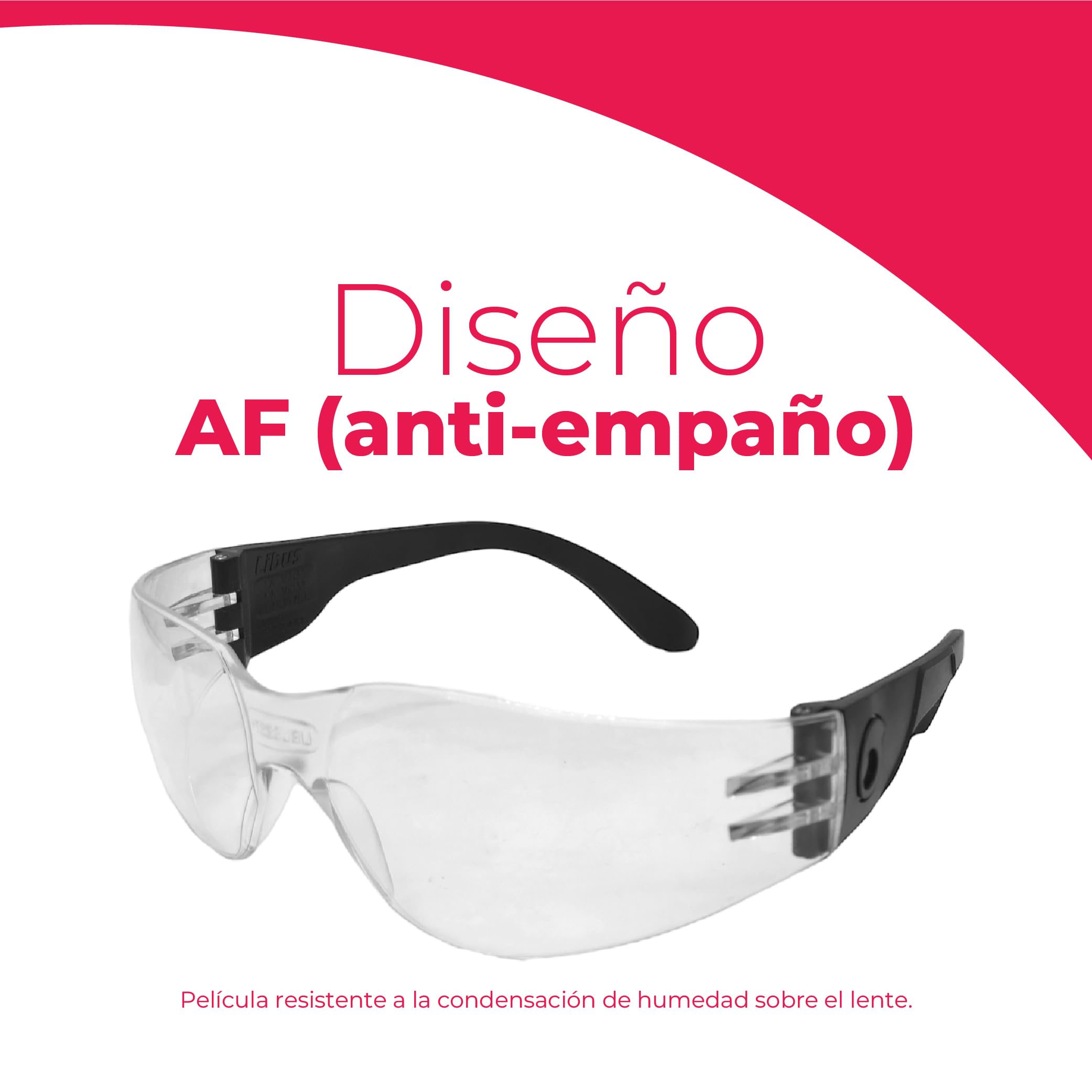 LIBUS Gafas de seguridad Eco Line: antiarañazos, EN166/UV Prot., Unisex. Policarbonato para impacto frontal/lateral y polvo. Ojo de gato.