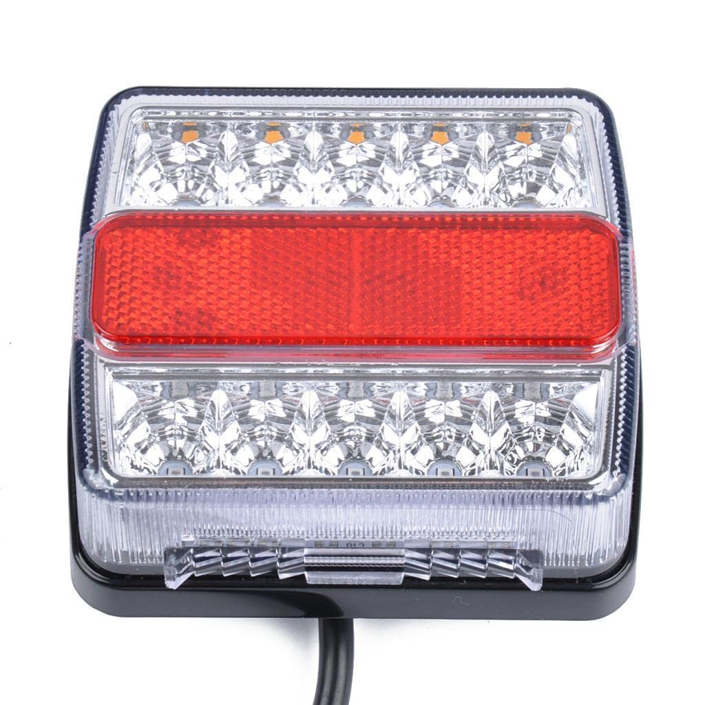 1 Kit LED Feux Remorque Frein Clignotant Étanche Visibilité Maximale Installation Adaptée à Utilitaire Camion Bus, Rouge + Blanc