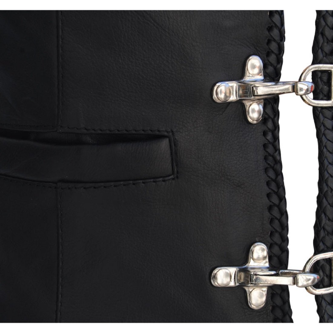 MDM Gilet in Pelle, Gilet Biker, Gilet in Pelle Moto, Donna, Club Gilet Chopper, Rocker Vest, Kutte, Vest, Pelle Vest, Pelle Gilet