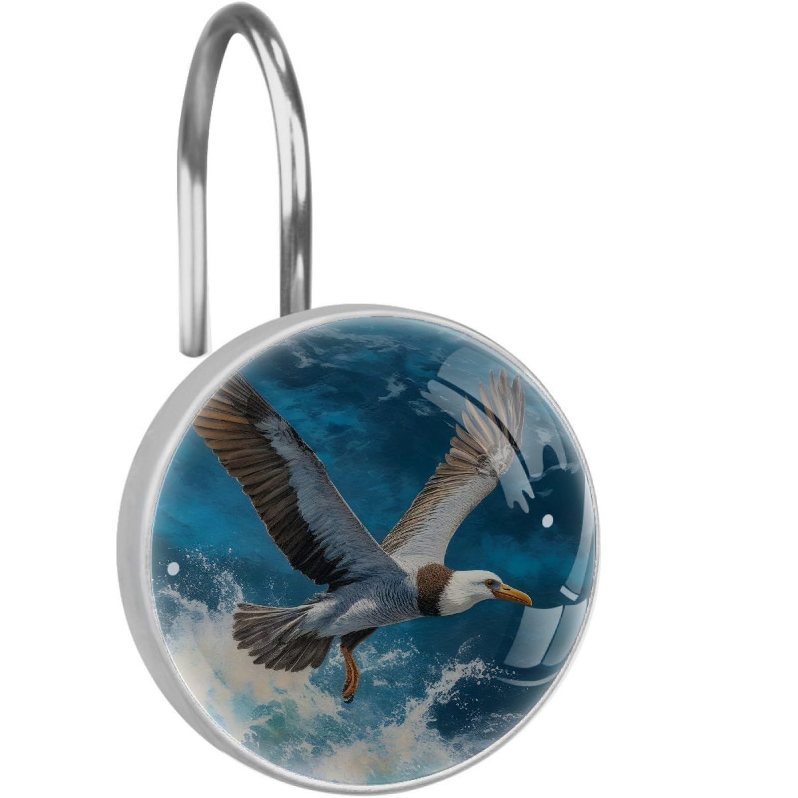 VAPOKF Decorative Shower Curtain Hook: Flying Seagull Rustproof Stainless Steel Shower Curtain Ring for Bathroom - Shower Curtain Hook & Hangers - Set of 12