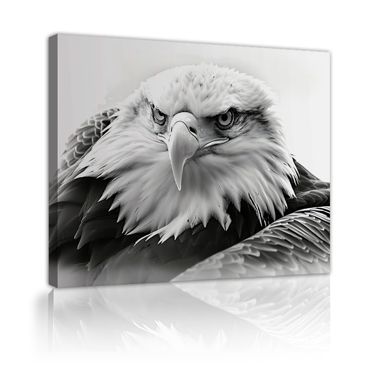 YUNART Eagle Wall Art Rustic Eagle Pictures Wall Decor American Eagles Portrait Poster Bald Eagle Wildlife Canvas Prints Office Home Decor 35x45cm Innerframe