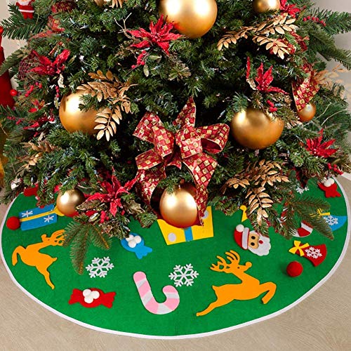 LUCKKYY Christmas Tree Skirt â€”Xmas Tree Skirt Christmas Decorations Holiday Tree Ornaments Tree Decoration for Christmas Home Decorations, Winter New Year House Holiday Decoration Supplies (Green)
