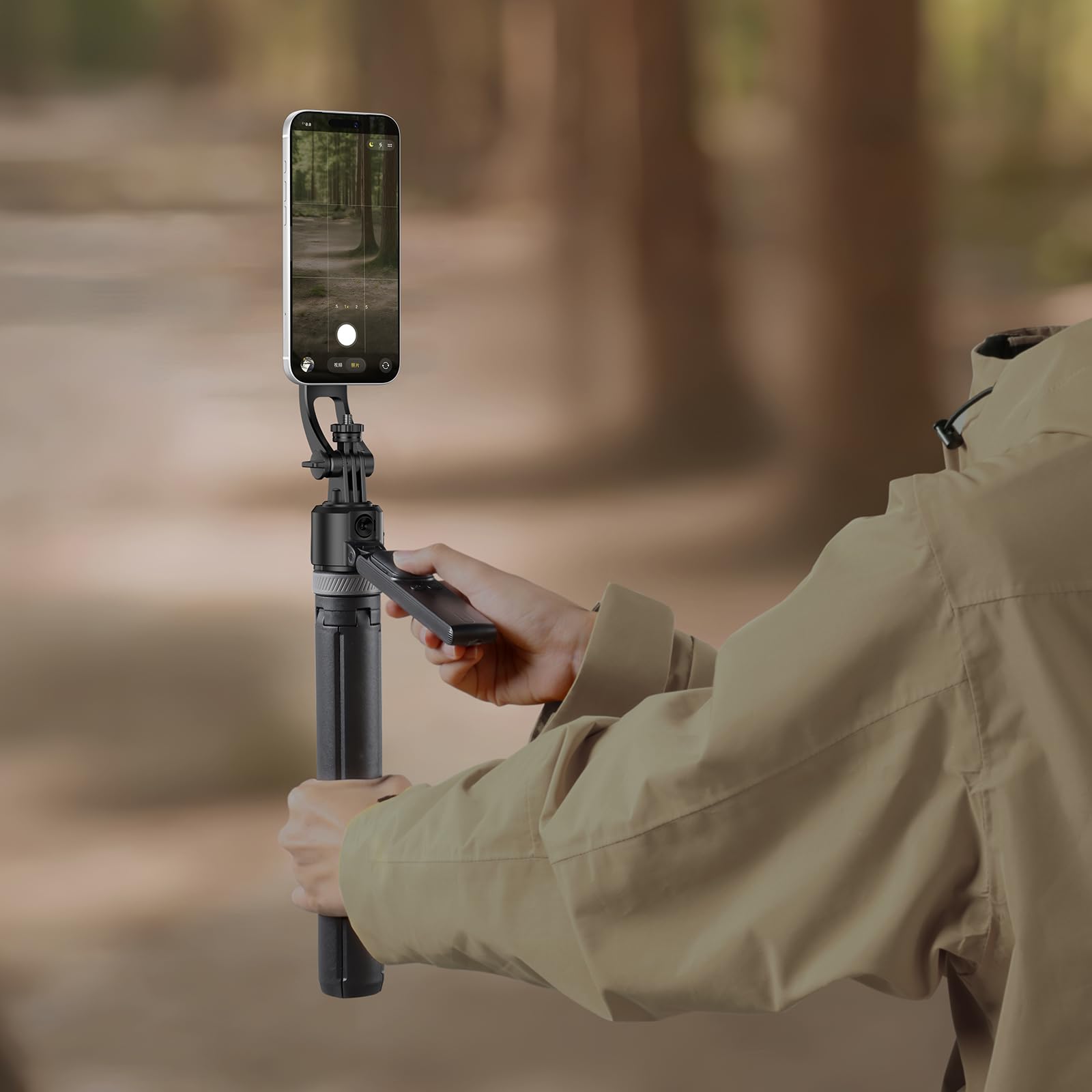 ULANZI TT23M Auto-Tracking Smartphone Gimbal Stativ, Magnetisch Selfie Stick Bluetooth mit AI Gesichtserkennung, 360° Rotation, Gestensteuerung, Vlogging Tripod Kompatibel mit iPhone Android Actioncam