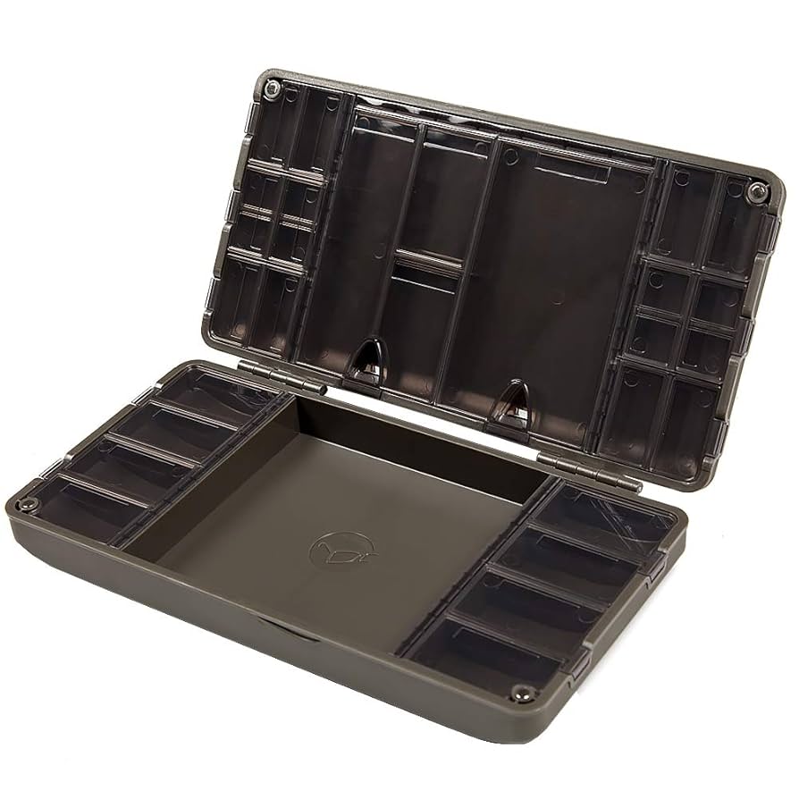 Korda Multi Compartment Tackle Box, 1 Unit, High Impact Plastic, Customisable With Removable Dividers And Magnetic Fastening, Includes Rig Board For Anglers - Online Marketplace