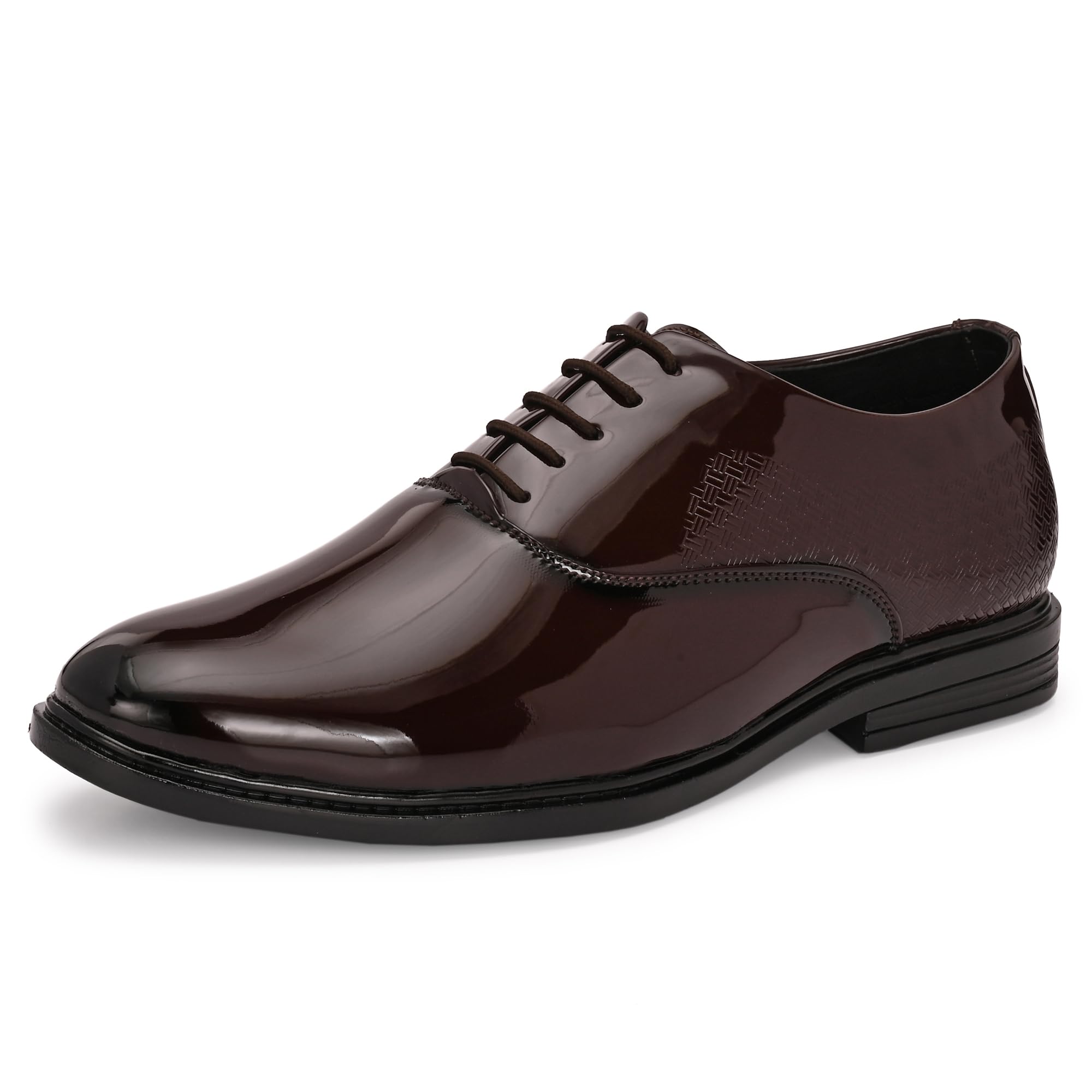 Men’s Formal Glossy Lace-Up Shoes | Patent Leather Oxford Dress Shoes|Comfortable Pointed Toe Formal Shoe| Stylish Looking Footwear for Formal Business Wedding & Office Shoes (9357)-image-36