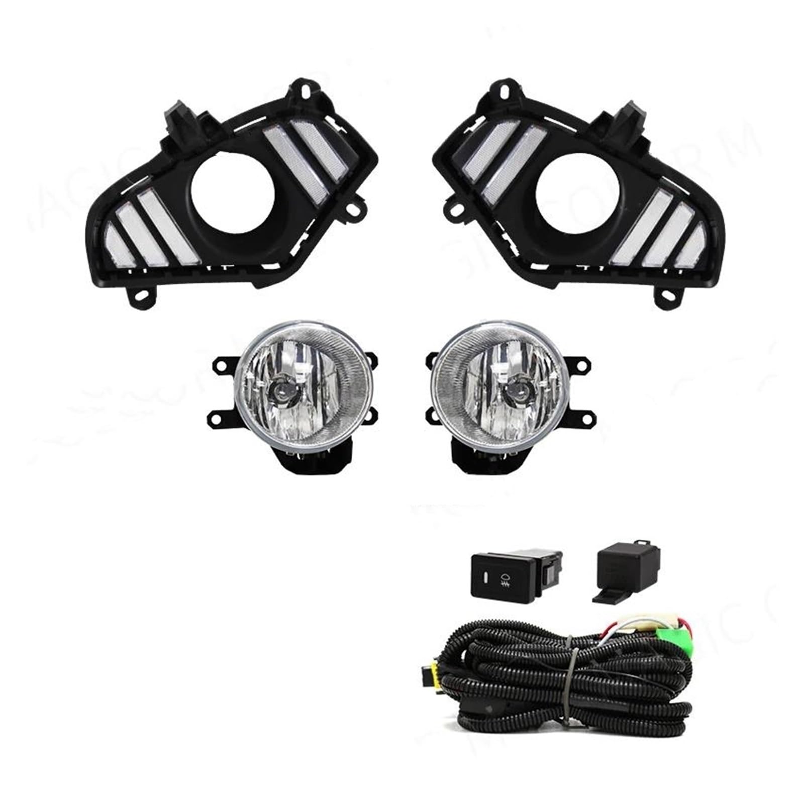 Luces De Circulación Diurna DRL Para Toyota RAV4 2018-2022 Faros Antiniebla Bisel Parachoques, Conducción 12 V Faros Antiniebla Led(DRL Halogen Fog)