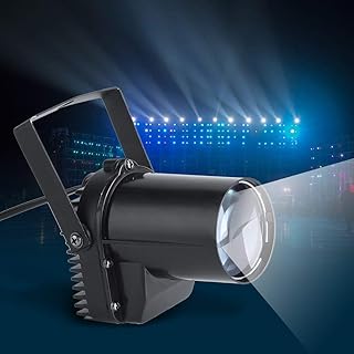 LED Stage Spotlight, 12W LED Beam Spotlight Party Stage Disco Pub Festival Effect Pinspot Lights LED Beam Pinspot Light for Mirror Ball Club Party Bar DJ Events Home Decor(Black)