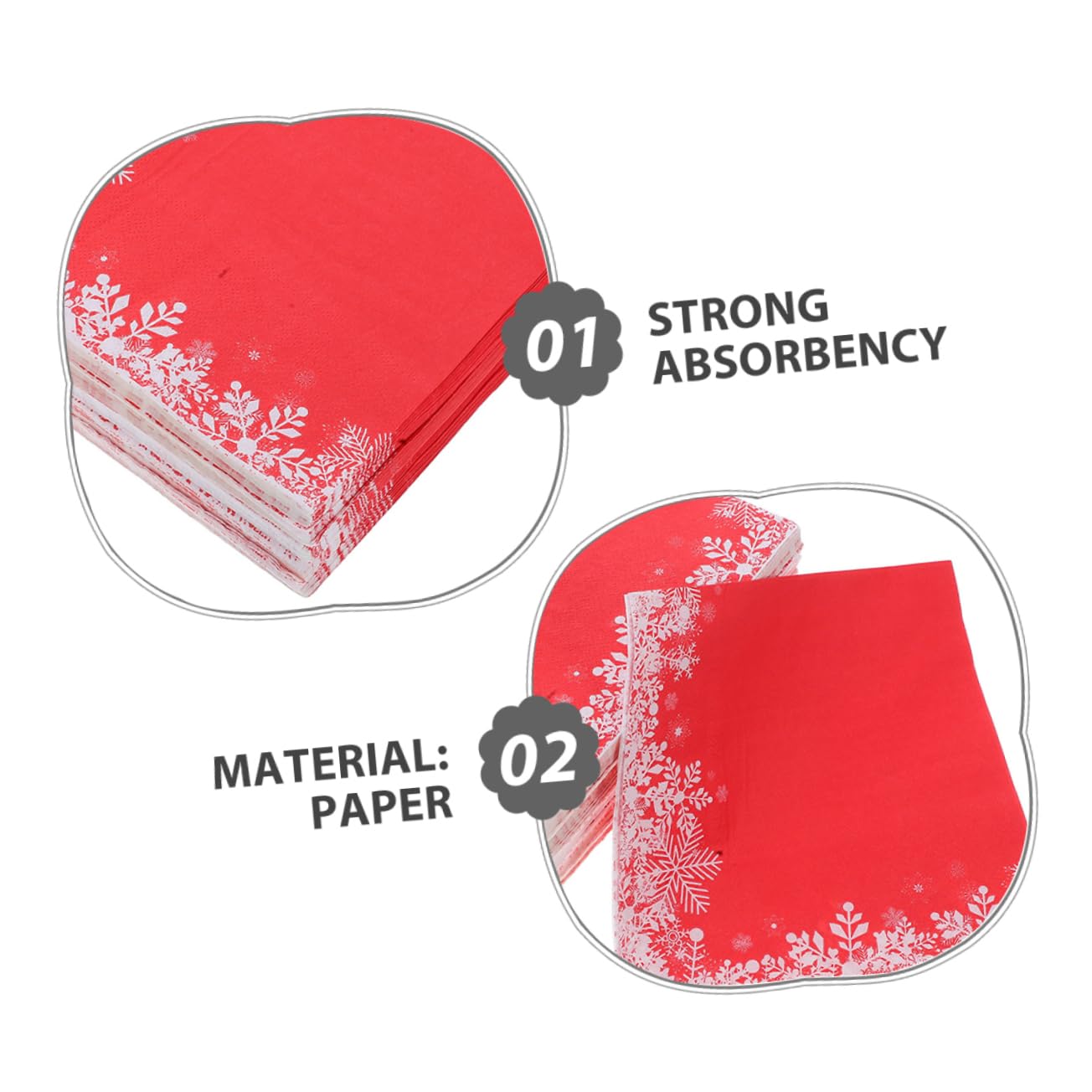 120piezas Pañuelos Para Fiestas Navideñas De Papel Rojo De Servilletas Desechables Para Decorar La Mesa Del Comedor Eventos Navideños