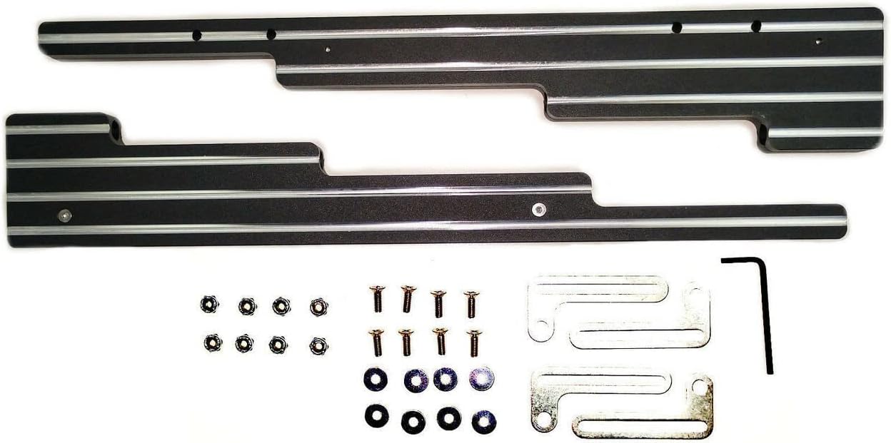 Ball Milled Black 2-Tone Aluminum Spark Plug Wire Looms Holders SBC BBC 302 350