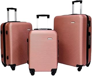 شنط سفر بعجلات غير قابلة للكسر مع قفل تي اس ايه 4 عجلات دوارة صامتة سحاب مزدوج قابل للتوسيع - أكريلونيتريل بوتادين ستايرين ABS كشمير