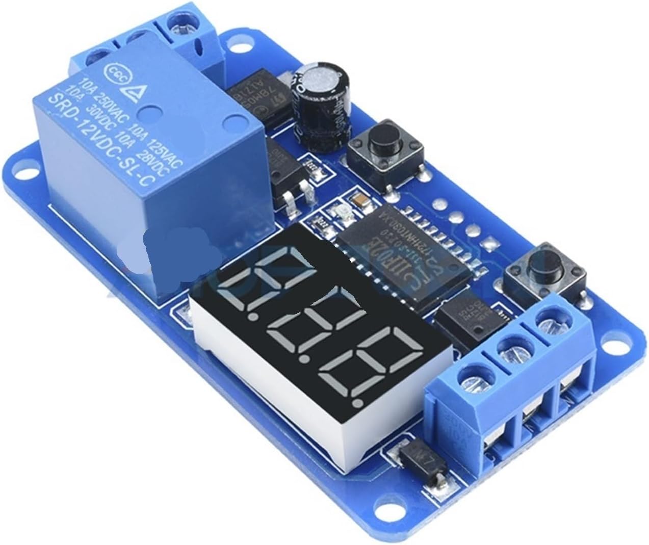 DC 12V LED Digital delay Relay Buzzer Module Timer Relay time Control Switch Trigger Timing Board Automation car 2/3 Button (Size : 12V 2 Button Buzzer)