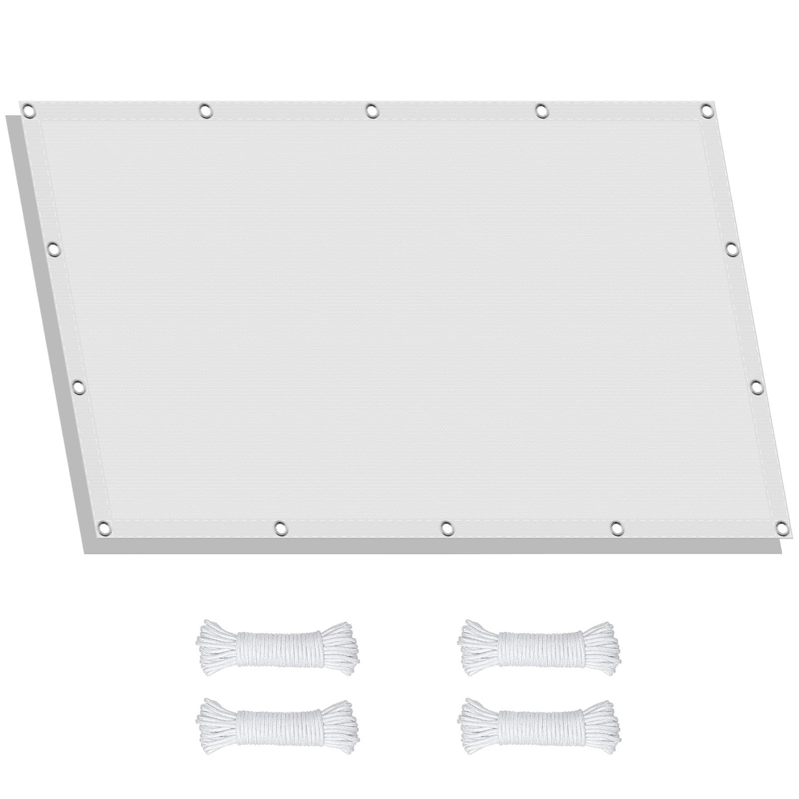 Voile d'ombrage en polyester haute densité de 2 x 3.5 m blanc