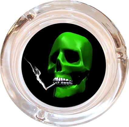 Black Ball Corp. Smoking Skull Glass Ashtray - 4