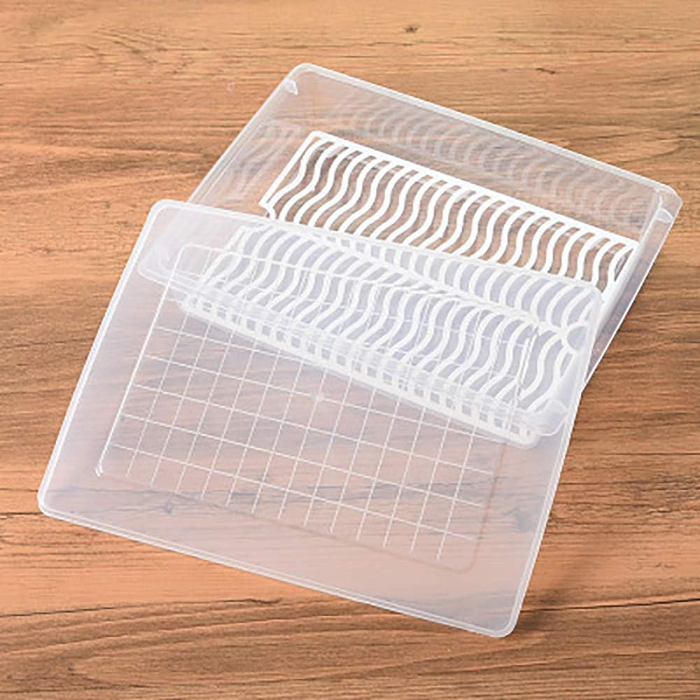 tyrrdtrd Crisper Kitchen Refrigerator Rectangle Meat Fruit Food Seal Storage Fresh Box with Drain Big Size