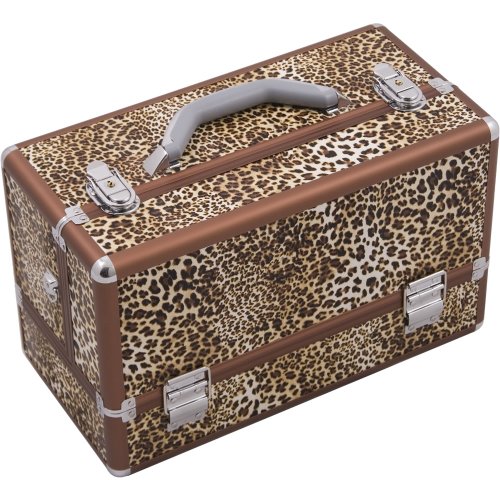Hiker Basilica Makeup Case Professional Nail Travel Organizer Box, Leopard, 7 Pound