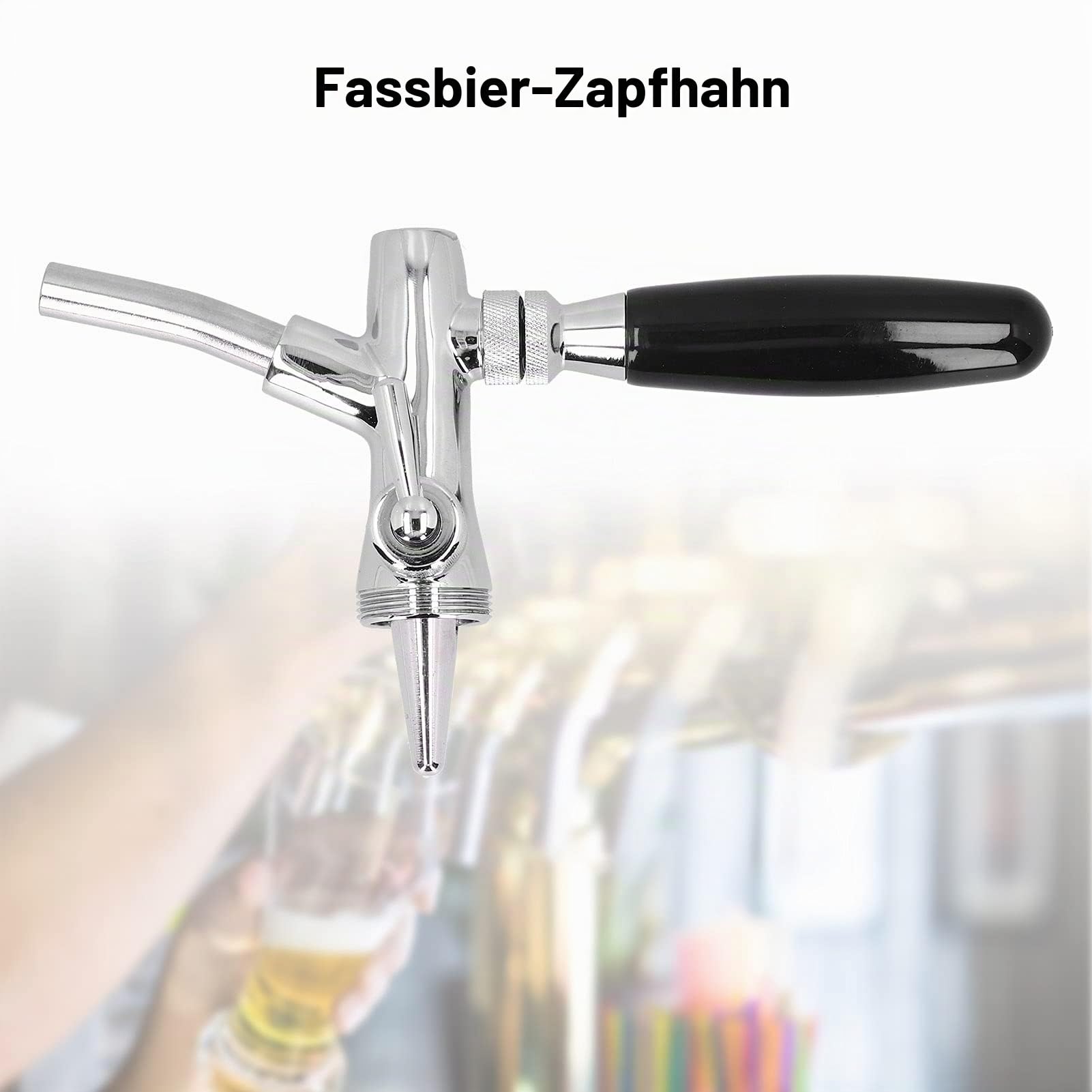 Bierhahn M30 x 1.5 Gewinde Silber Edelstahl Verstellbarer Wasserhahn mit Langem Griff, Bier Getränke Spender Zapfhahn Bierzapfhahn Ersatz Einstellbarer Bier Zapfhahn
