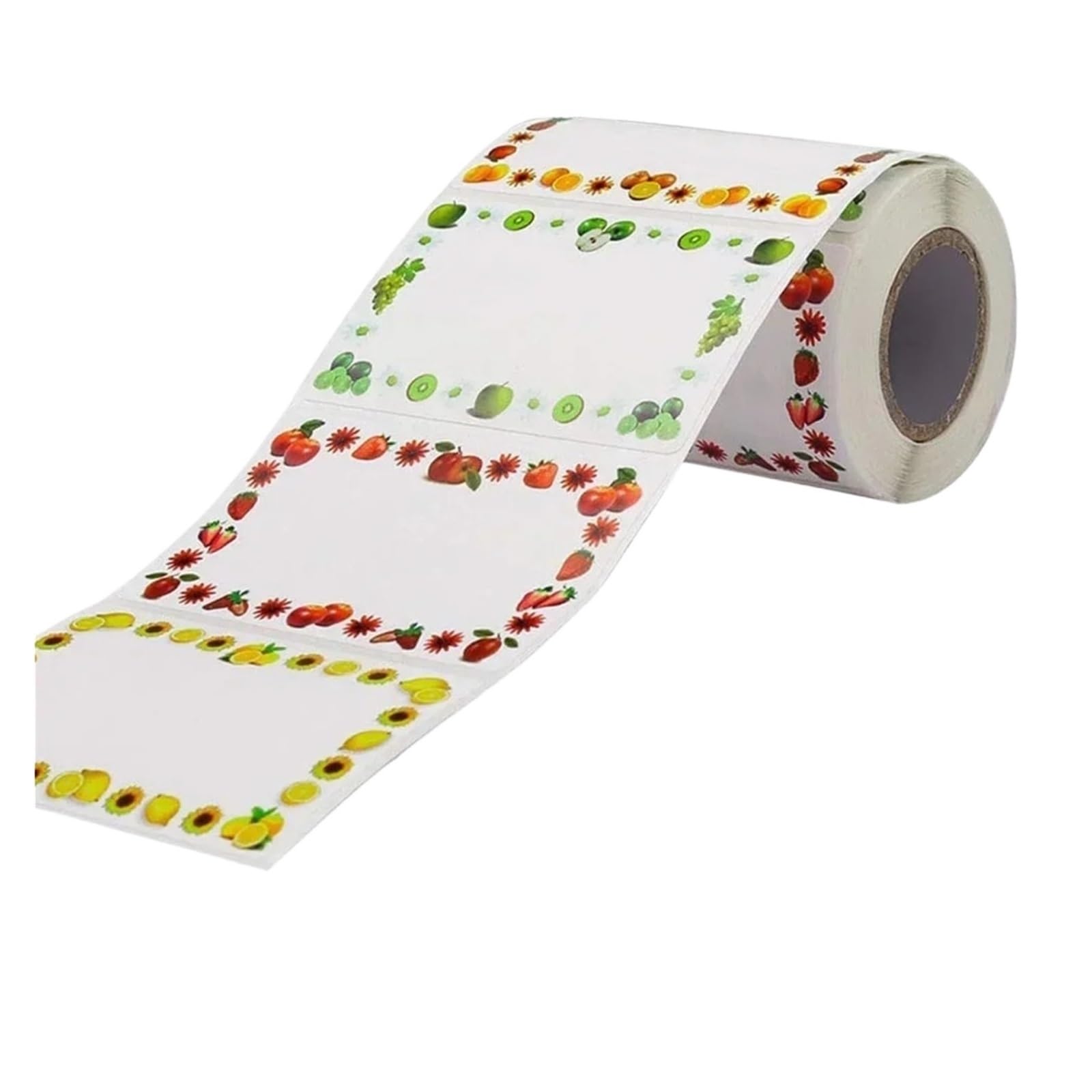 5 rollos de 250 etiquetas adhesivas for clasificación cocina, for refrigerador, almacenamiento alimentos, fecha for contenedores, bolsas, tarros y embalajes para Tarros