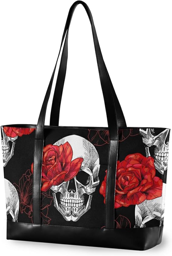 Cheetah Leopard Laptop Tote Bag,Fits 15.6 Inch Laptop,Womens Lightweight Canvas Leather Tote Bag Shoulder Bag