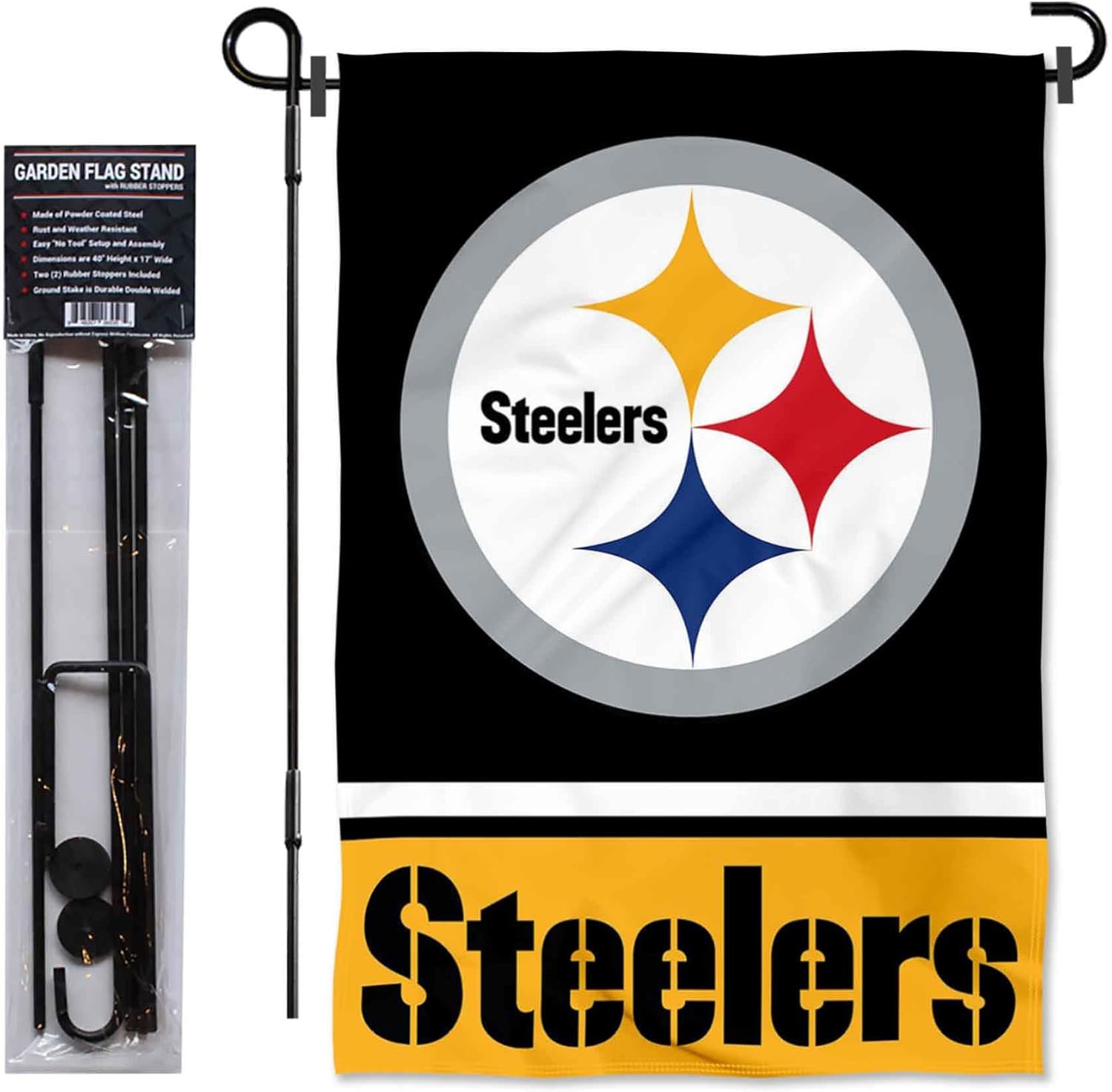 Pittsburgh Steelers Garden Flag with Stand Holder - Image 2