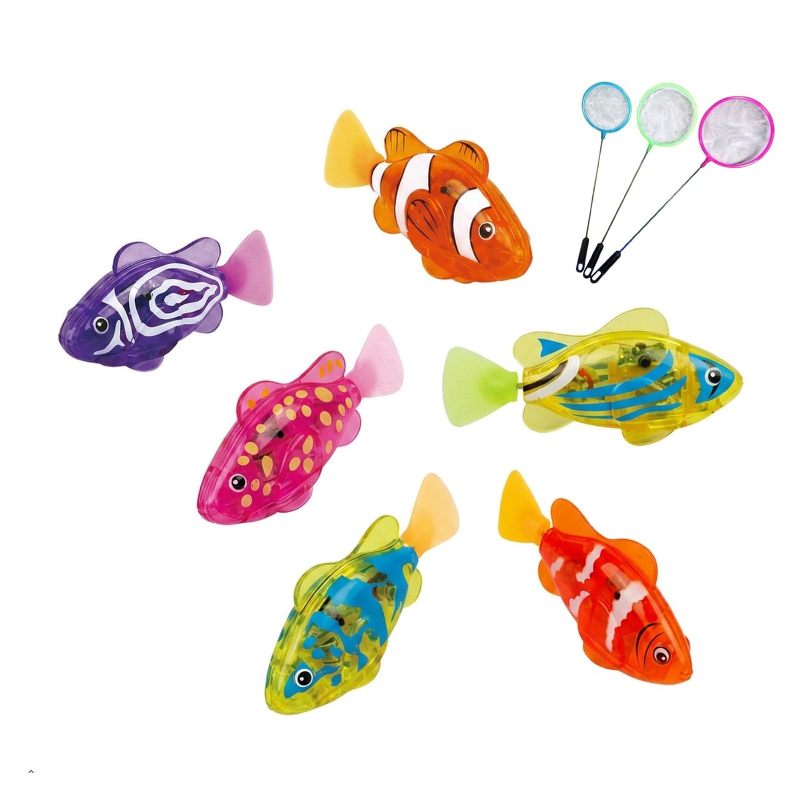 Nadador LED luminoso activado por agua para gatos juguetes flotantes pack de 6