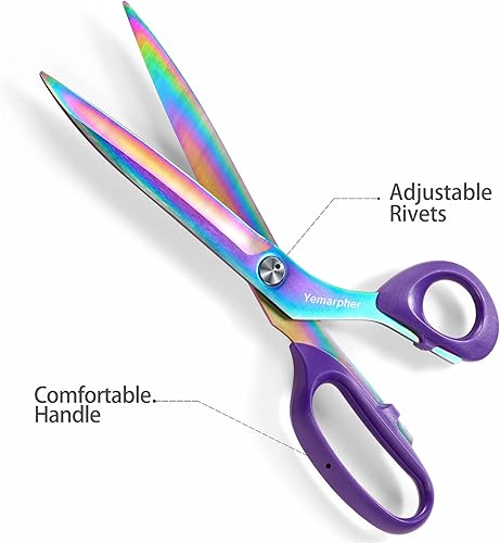 Miniatura 3 de Tijeras de tela, tijeras de costura de acero inoxidable ultra afiladas, tijeras profesionales de sastre con revestimiento de titanio, tijeras de