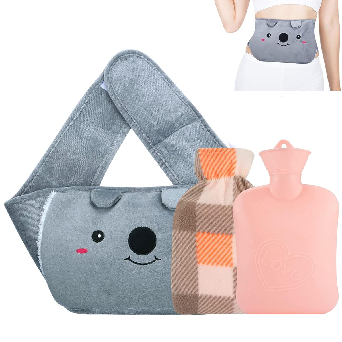 HANNEA® Hot Water Bag with Plush Cover & Waist Wrap Belt Refillable Hot Water Bag Anti-leakage PVC Hot Water Bag Period Pain Relief Hot Water Bag, Relieve Cramp Relief, Back Pain (B0CCVRL3XJ) Amazon Price History, Amazon Price Tracker