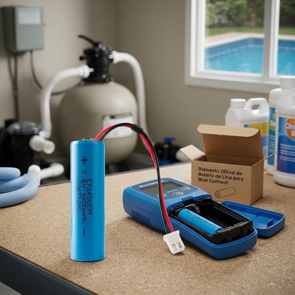 Suinga Repuesto Oficial de Bateria de Litio para Blue Connect | Analizador de Agua Inteligente para Piscina | Recambio Fiable y Duradero