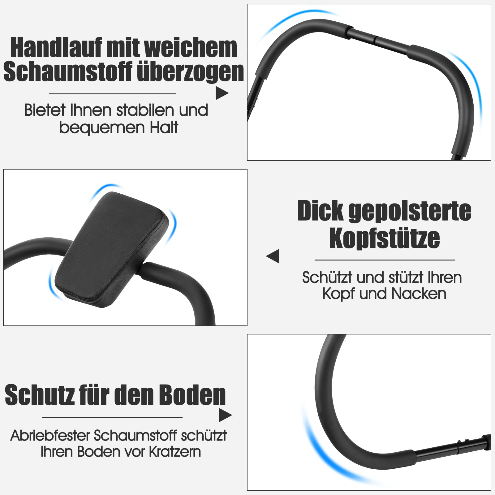 COSTWAY Ab Roller Bauchtrainer, 73 x 73 x 64 cm, Bauchmuskeltrainer Gerät, Situp Trainingsgerät, Po Trainer für Zuhause