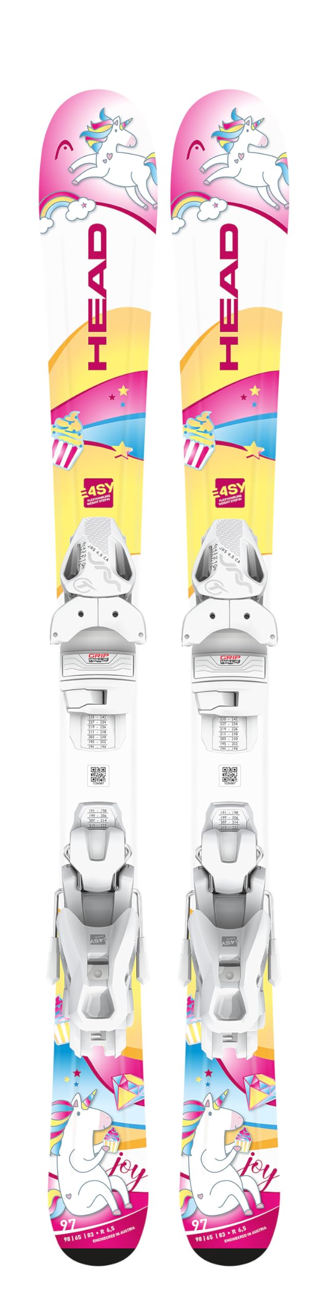 Head Unicorn JRS Kids Alpine Skis w/ JRS 4.5 Gripwalk Bindings