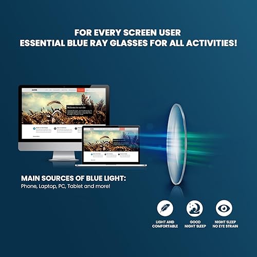 Miniatura 3 de DEVOGUE Gafas de luz azul  Bloqueo de rayos UV antifatiga ocular para mujeres y hombres  Gafas de computadora