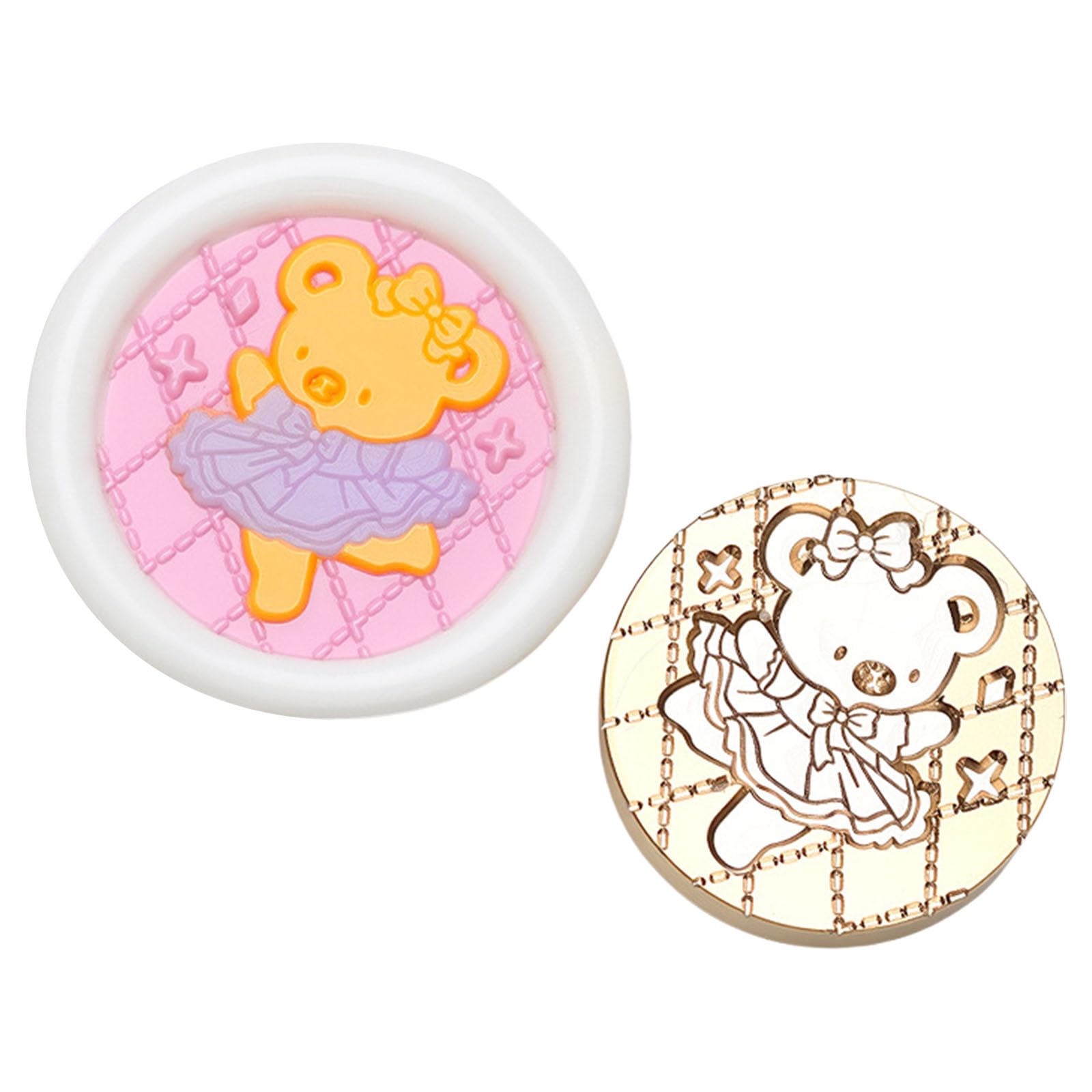 Yhplxyuus Seal Stamp Head Small Bear Seal Stamp Replacement for Envelope Card Wedding Invitations Scrapbooking Waxes