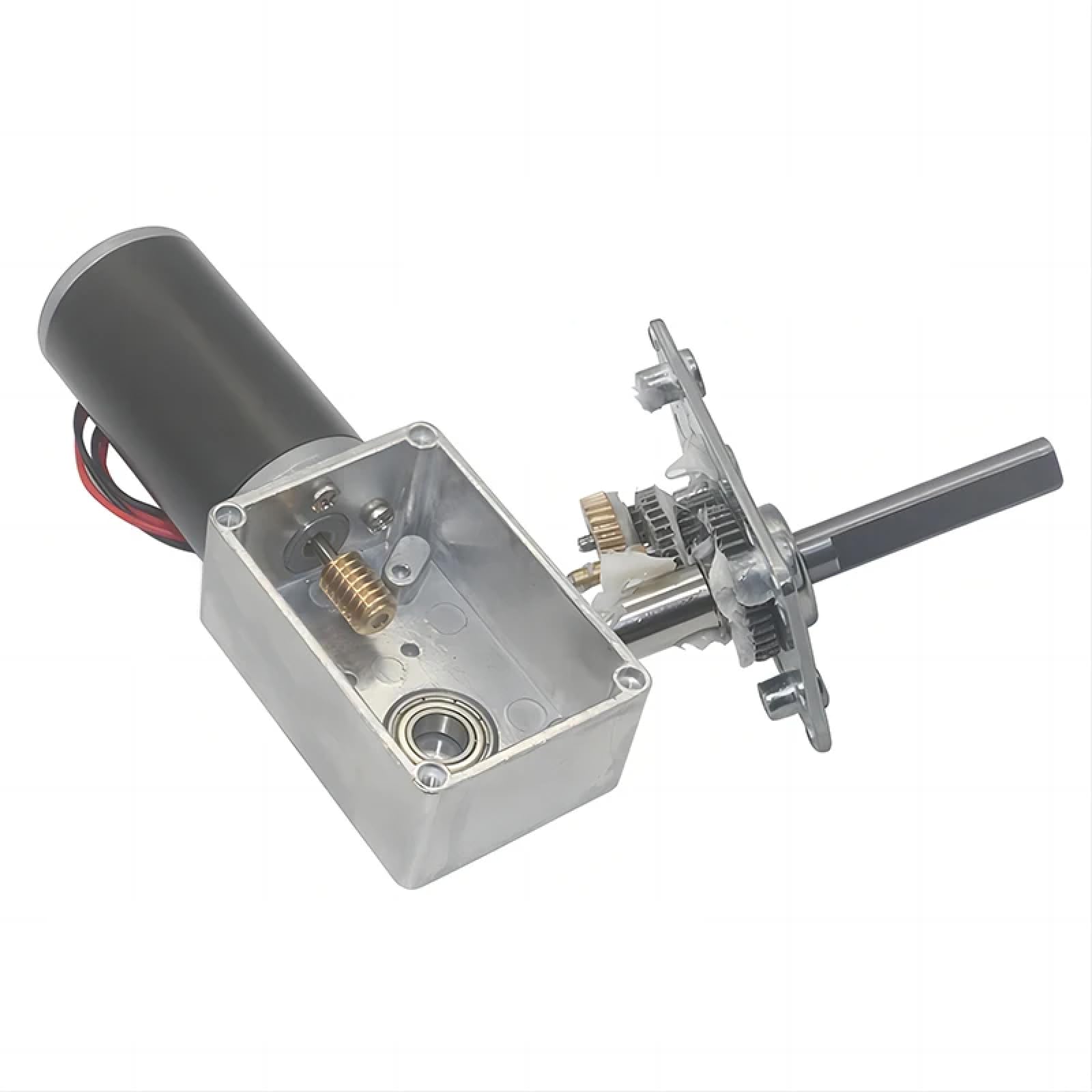 Motoriduttore a vite senza fine CC, 12 V/24 V, coppia 70 kg, albero a D da 51 mm, costruzione in metallo con funzione autobloccante (40 giri/min, 12 V altro)