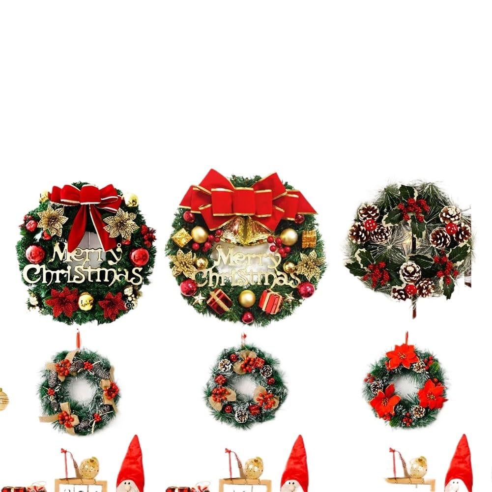 Couronne Port Décorations de Noël à Suspendre, décorations de Porte polyvalentes, couronnes, couronnes artificielles, Cadeaux de Noël(Style 7)
