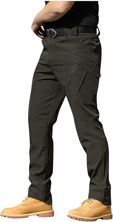 OIOLOYJM Military Cargo Pants for Men Hiking Relaxed Fit Work Waterproof Stretch Tactical Lightweight Outdoor Travel Pant