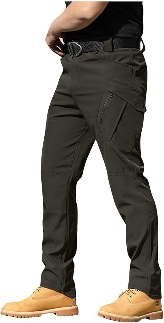 OIOLOYJM Military Cargo Pants for Men Hiking Relaxed Fit Work Waterproof Stretch Tactical Lightweight Outdoor Travel Pant