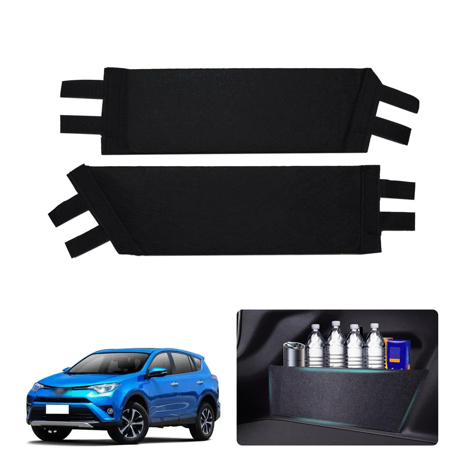 Frencstr Rear Trunk Organizer Side Divider Sticker fit for 2013-2018 Toyota RAV4 Trunk Side Storage Baffle Partition Board for RAV4 Accessories 2PCS