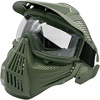 Vista 10 de Máscara Táctica Airsoft, para Caza de BB Airsoft, Juego CS, Equipo Táctico de Cara Completa, Resistente a Impactos con Gafas, Actividades al Aire