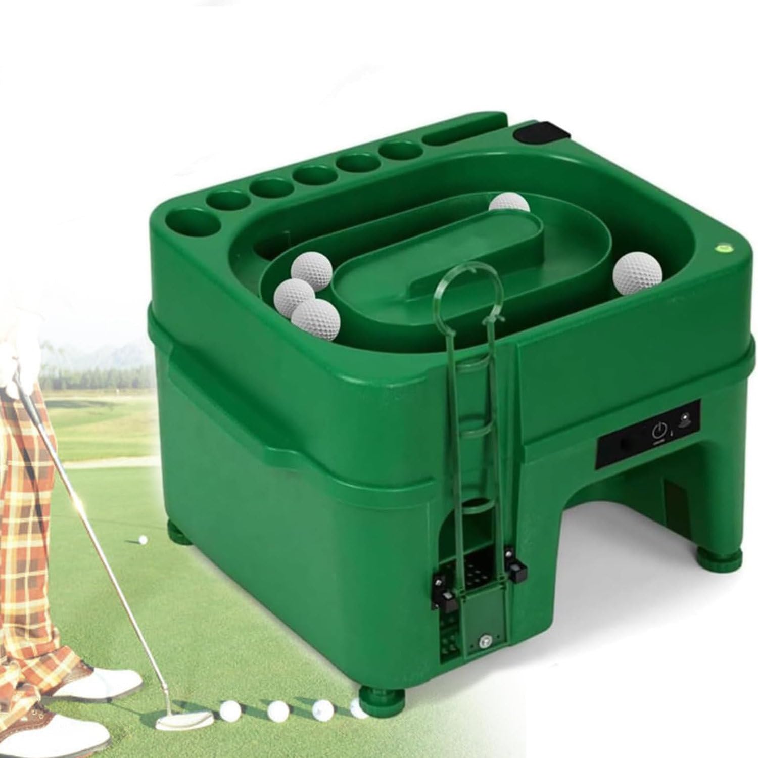 Automatic G.olf Ball Dispenser, with Dual-Mode Ball Delivery, with 6 Holders for Indoor Simulators and G.olf Driving Range Teeing Machines