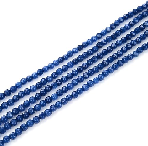 Miniatura 4 de Adabele - 5 hebras de piedras preciosas curativas de jade azul zafiro oscuro natural, de 0.157 in (0.16 pulgadas), cuentas sueltas redondas