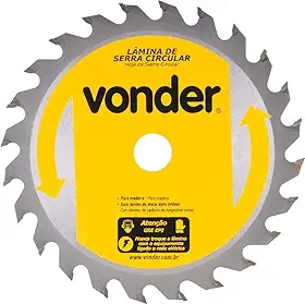 Lâmina De Serra Circular Com Dentes De Metal Duro/Vídea, 185 Mm X 16 Mm, 24 Dentes, Vonder.