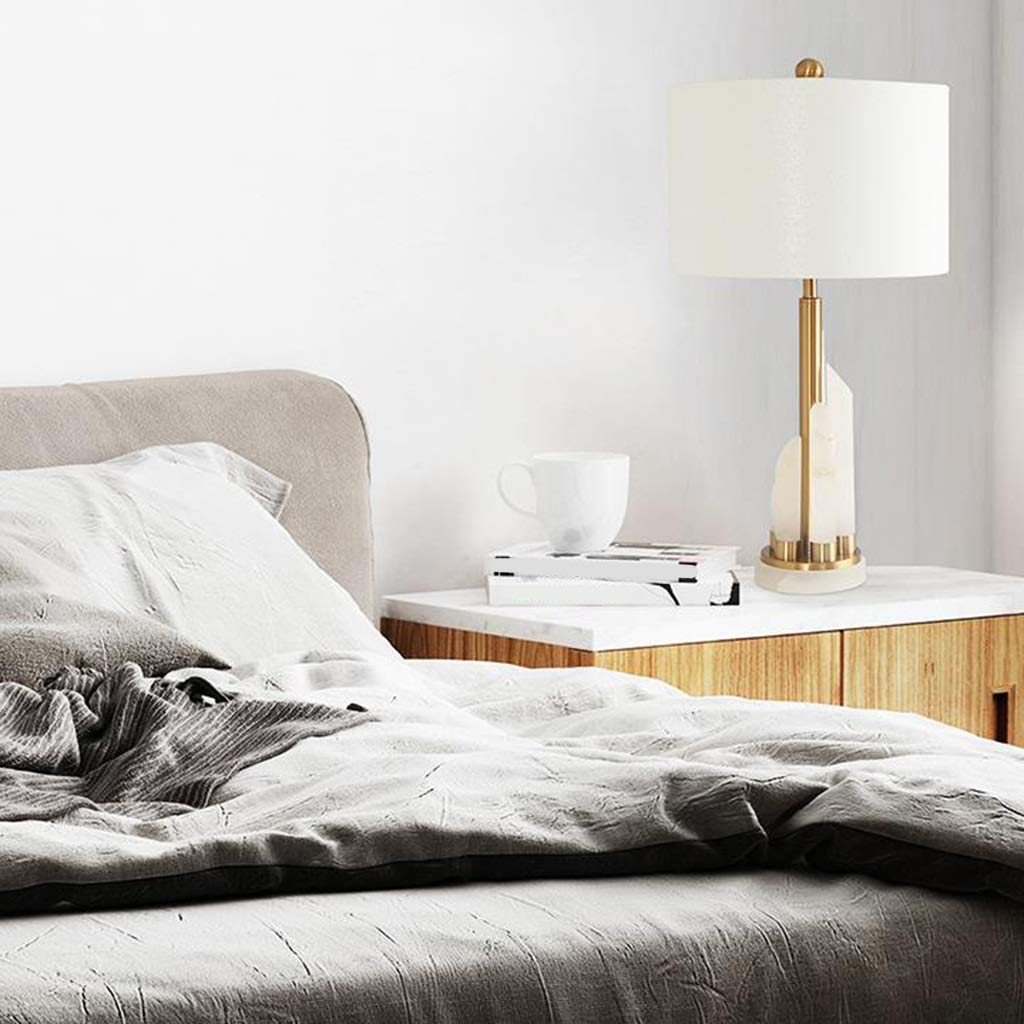 Amazon.co.jp : FJYDBTWJ テーブルランプ大理石の柱のデスクランプ